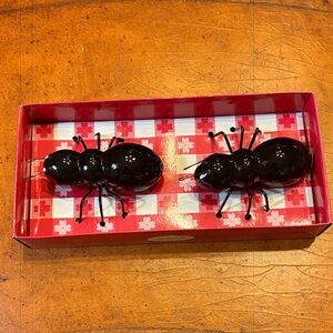 Ant Salt & Pepper Shaker Set plus Tablecloth Weights NOS